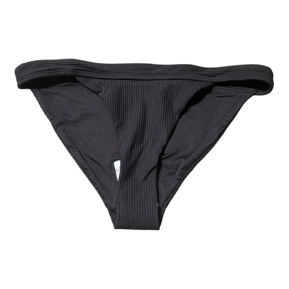 Andie NWT The Bold Banded Cheeky Rib Flattering Bikini Bottom Black Medium - Picture 4 of 16